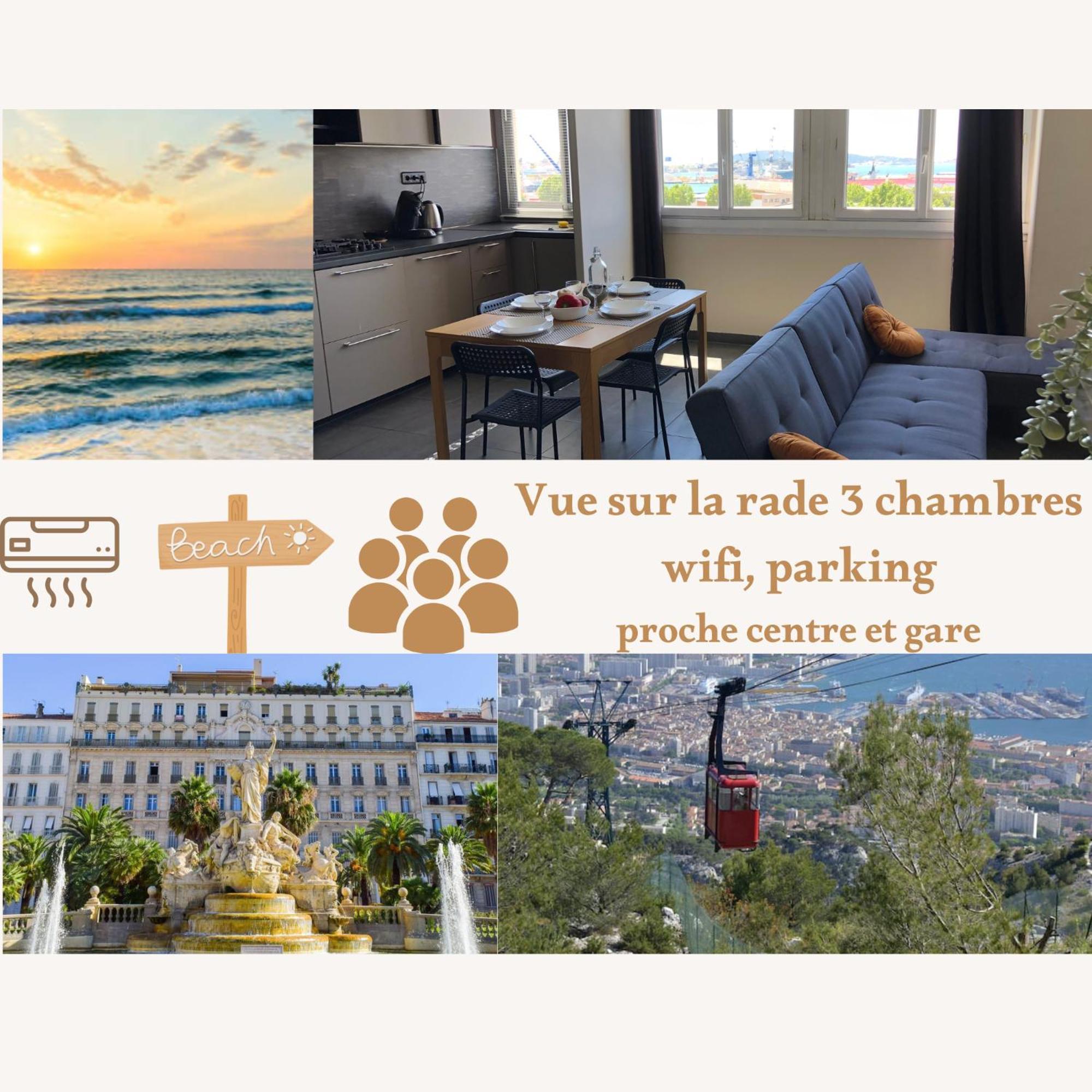 Tout Confort Toulon Centre Appartement 3 Chambres, Vue Sur La Rade Luaran gambar